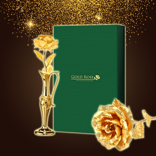 24k 금장미 (만개형) 골드메탈베이스 선물세트